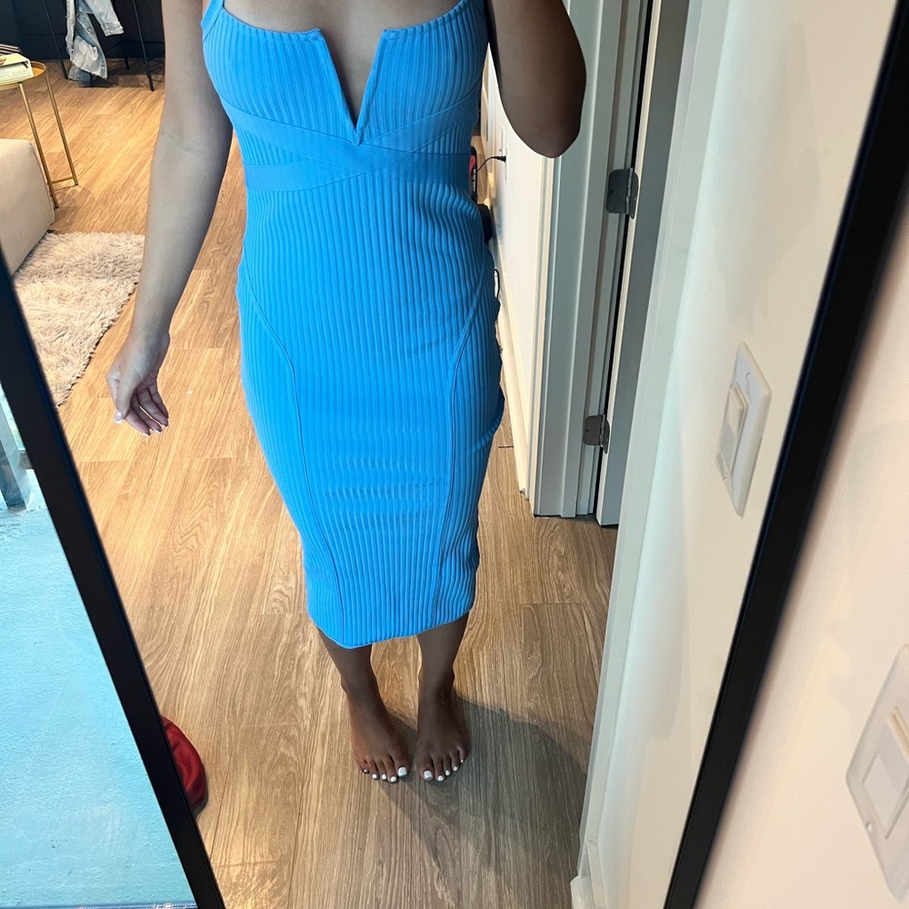 Fashion Nova Vibrant Blue Midi Dress